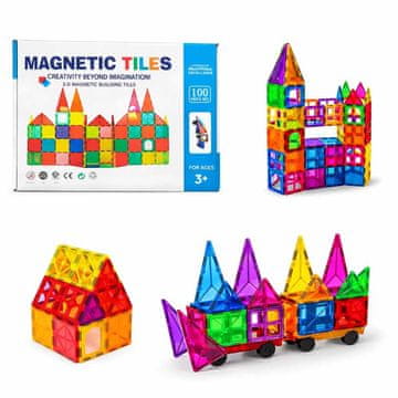 Magnetic Tiles Magnetski set za gradnju - 100 komada – Magnetne pločice