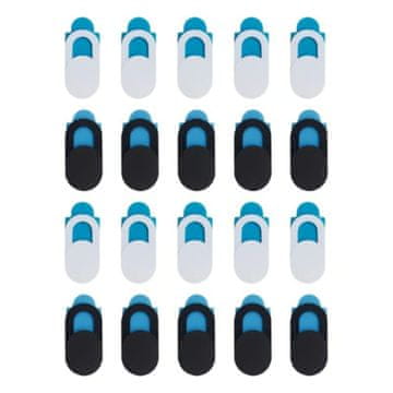 HOME & MARKER® Klizni pokrivač kamere za privatnost 20 kom, univerzalni, tanak, crno-bijeli | CAMCOV