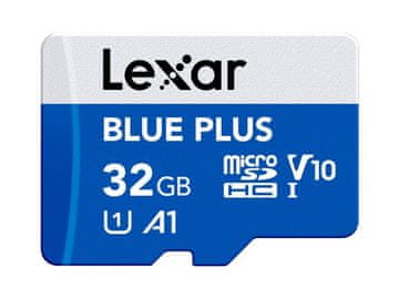 Lexar BLUE PLUS memorijska kartica, Micro SDHC, 32 GB, 100 MB/s, U1, V10, A1, UHS-I, s adapterom