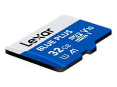 Lexar BLUE PLUS memorijska kartica, Micro SDHC, 32 GB, 100 MB/s, U1, V10, A1, UHS-I, s adapterom