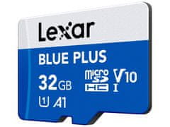 Lexar BLUE PLUS memorijska kartica, Micro SDHC, 32 GB, 100 MB/s, U1, V10, A1, UHS-I, s adapterom