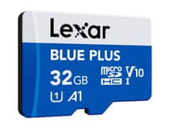 Lexar BLUE PLUS memorijska kartica, Micro SDHC, 32 GB, 100 MB/s, U1, V10, A1, UHS-I, s adapterom