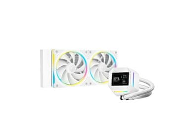 DEEPCOOL Komplet za vodeno hlađenje AIO Liquid Cooler DeepCool LM240 WH, 240mm, LCD, ARGB, bijeli