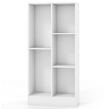 Northix Samostojeća polica za knjige, 5 pretinaca, bijela, MDF, 104 cm visina
