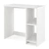 Northix Bijeli kompaktni PC stol 80x40x74 cm s 2 police