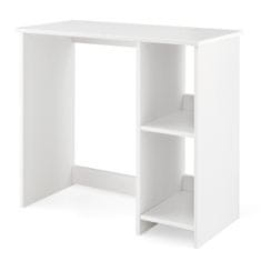 Northix Bijeli kompaktni PC stol 80x40x74 cm s 2 police