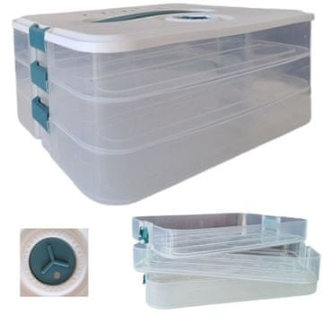 Organizator za posude, višekatna kutija ZA knedle, nareske, sireve, set 3 u 1