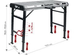 Fortum Prijenosni stol za zavarivanje 4759970 portable welding table, 107x53cm, height 70-93cm