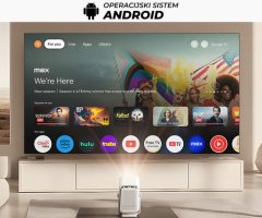 Byintek VEVSHAO A15 prijenosni LED projektor + daljinski upravljač, bijeli