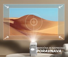 Byintek VEVSHAO A15 prijenosni LED projektor + daljinski upravljač, bijeli