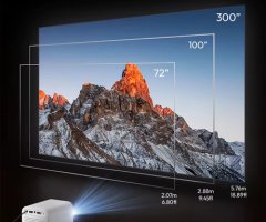 Byintek VEVSHAO A15 prijenosni LED projektor + daljinski upravljač, bijeli