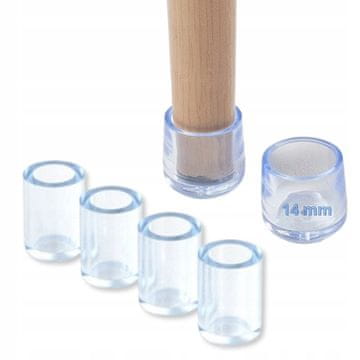 WP ZAŠTITNE NAVLAKE ZA NOGE STOLICA I NAMJEŠTAJA, FLEKSIBILNE, 14 mm, POKLOPAC, 16 kom, PVC