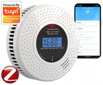 RTX Detektor dima i ugljičnog monoksida 2 u 1 TUYA ZIGBEE CERTIFICIRAN