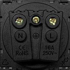 RTX Crna utičnica 230V s prekidačem SH