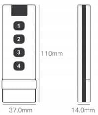 RTX Daljinski upravljač s 12 scena, 4 kanala, ZigBee Tuya