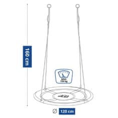 Aga Viseća ljuljačka krug 120 cm Šestobojna s zastavicama