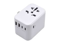 Ewent EW1470 putni punjač, univerzalni, EU/USA/UK/AUS/CN/IT, 2xUSB-A, 3xUSB-C, bijeli