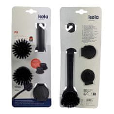 Kela Set četkica za posuđe KL-12158 Plastična posuda za jamu crna 26x6,5x9,5cm