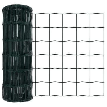 Vidaxl Euro ograda Zelena 0,6 x 25 m Željezo prekriveno PVC-om