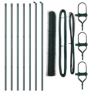 Vidaxl Stup za ogradu Zelena 10 x 1,2 m (mreža 50 mm) Čelik i PVC