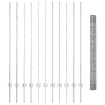 Vidaxl Ograda s postovima Srebrna