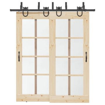 Vidaxl Sustav za montažu kliznih vrata, 200 cm, čelik, crna