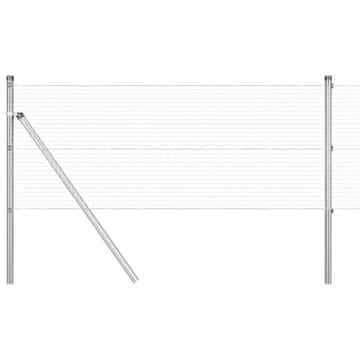 Vidaxl Stup za ogradu Srebrno 25 x 0,8 m (19 x 19 mm mreža) Čelik