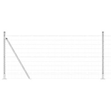 Vidaxl Ograda s postovima Srebrno 0,8 x 25 m Čelik