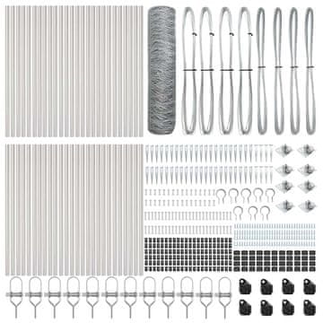 Vidaxl Stup za ogradu Srebrna