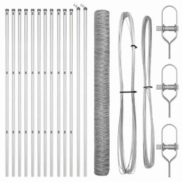Vidaxl Stup za ogradu Srebrno 25 x 1,6 m (mreža 36 mm) Čelik