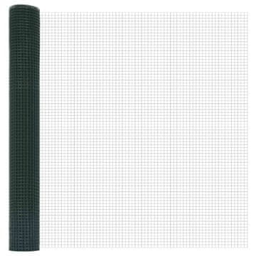 Vidaxl Zavarena žičana ograda Zelena