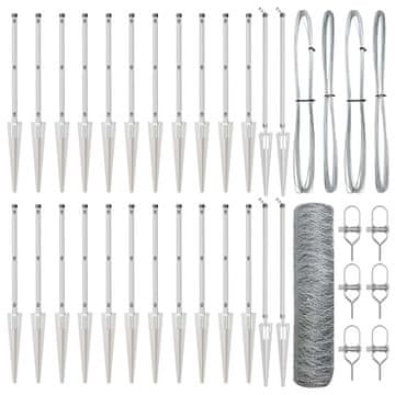 Vidaxl Stup za ogradu Srebrna