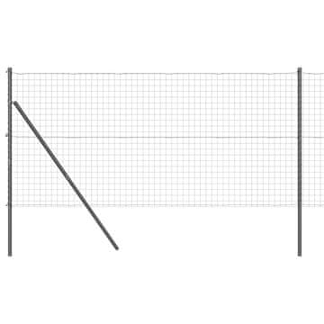 Vidaxl Ograda s postovima Siva 1 x 25 m Čelik i PVC