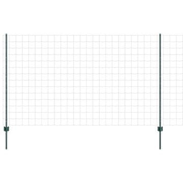 Vidaxl Ograda s postovima Zelena 1,4 x 10 m Čelik i PVC
