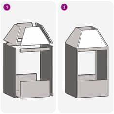 Vidaxl Kamin Crna 50 x 50 x 100 cm Čelik