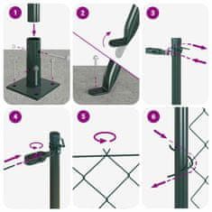 Vidaxl Stup za ogradu Zelena 10 x 1,6 m (40 x 40 mm mreža) Čelik i PVC