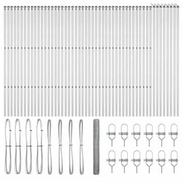 Vidaxl Stup za ogradu Srebrno 100 x 1 m (mreža 50 mm) Čelik