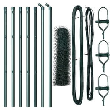 Vidaxl Stup za ogradu Zelena 10 x 0,5 m (mreža 50 mm) Čelik i PVC