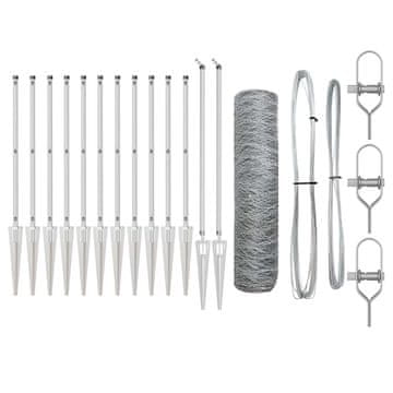 Vidaxl Stup za ogradu Srebrna