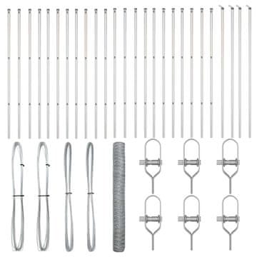 Vidaxl Stup za ogradu Srebrno 50 x 1 m (mreža 50 mm) Čelik