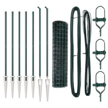 Vidaxl Ograda s postovima Zelena 1,4 x 10 m Čelik i PVC