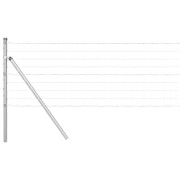 Vidaxl Ograda s postovima Srebrno 0,6 x 50 m Čelik i PVC