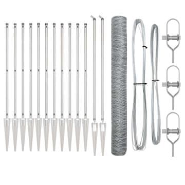 Vidaxl Stup za ogradu Srebrna