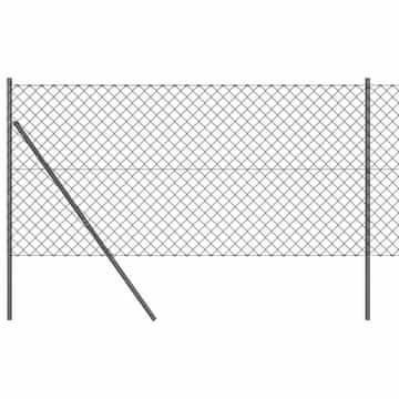 Vidaxl Stup za ogradu Siva 25 x 1,2 m (60 x 60 mm mreža) Čelik i PVC