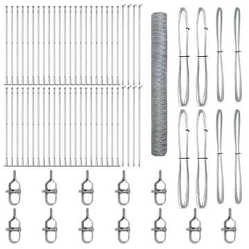 Vidaxl Stup za ogradu Srebrna