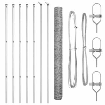 Vidaxl Stup za ogradu Srebrno