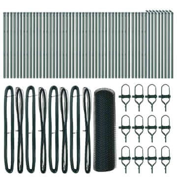 Vidaxl Stup za ogradu Zelena 100 x 0,4 m (mreža 25 mm) Čelik i PVC