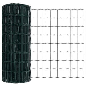 Vidaxl Euro ograda Zelena 0,6 x 50 m Željezo prekriveno PVC-om