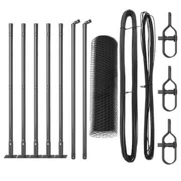 Vidaxl Stup za ogradu Siva 10 x 0,6 m (25 mm mreža) Čelik i PVC