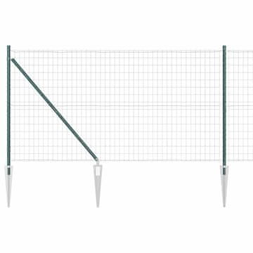 Vidaxl Ograda s postovima Zelena 1,2 x 10 m Čelik i PVC